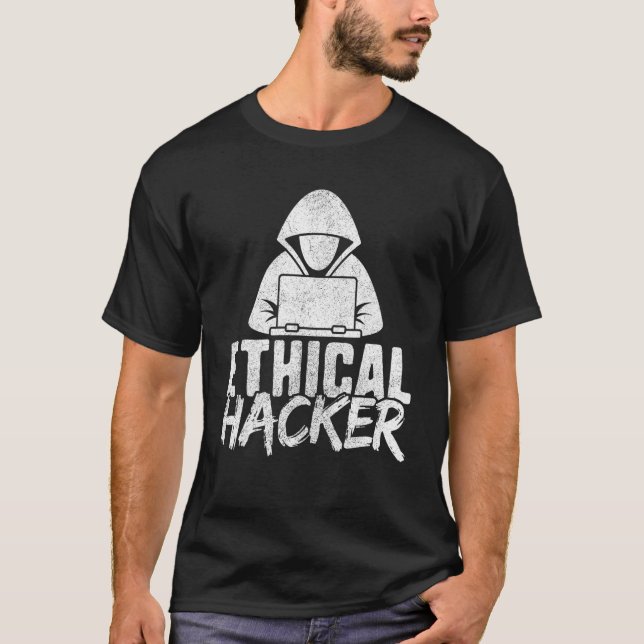 Cyber Security  For Men Geek White Hat Ethical Hac T-Shirt (Vorderseite)