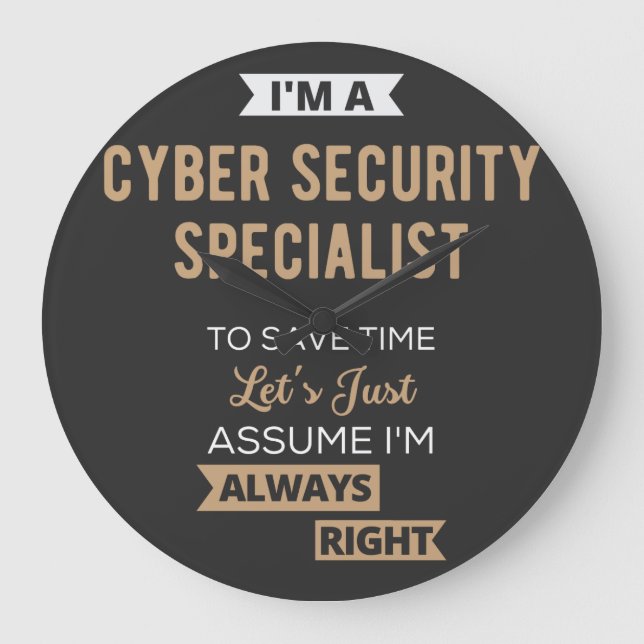 Cyber Security Specialist Große Wanduhr (Vorderseite)