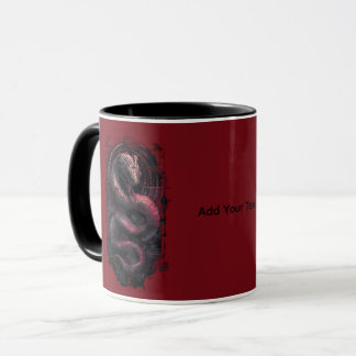 Cyber Serpent Rot-Schwarze Kaffeetasse