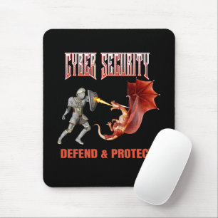 Cyber-Sicherheits-Ritter-Drachen-Verteidigung Mousepad