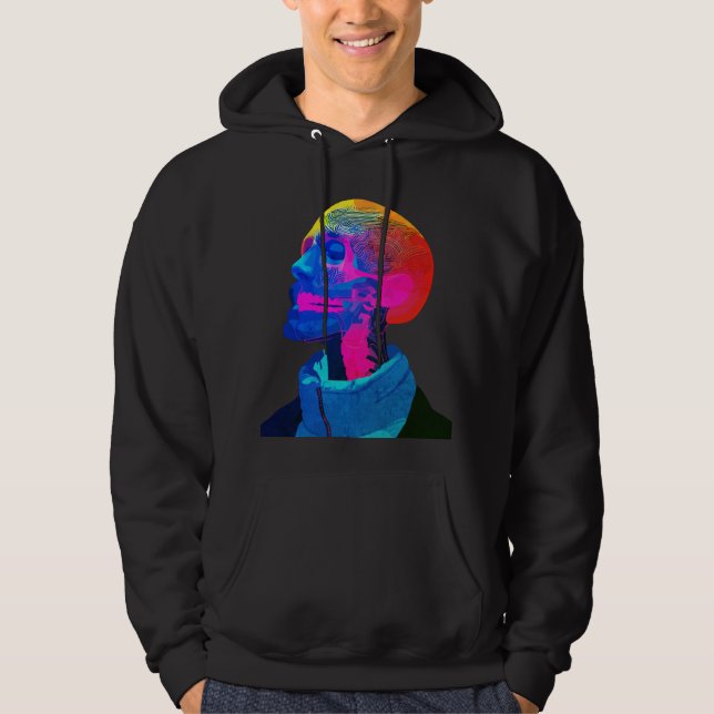 Cyber Skull - Futuristische Anatomie Kunst Hoodie (Vorderseite)