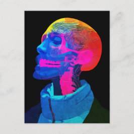 Cyber Skull - Futuristische Anatomie Kunst Postkarte