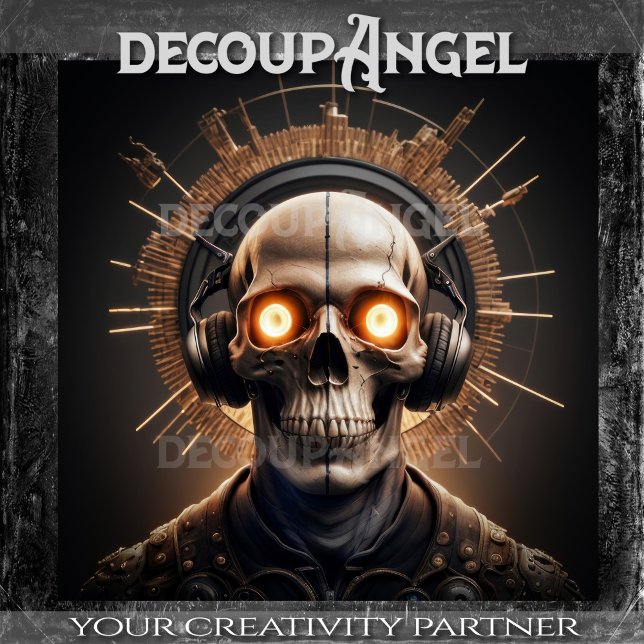 Cyber Skull Symphony Decoupage Seidenpapier (Von Creator hochgeladen)