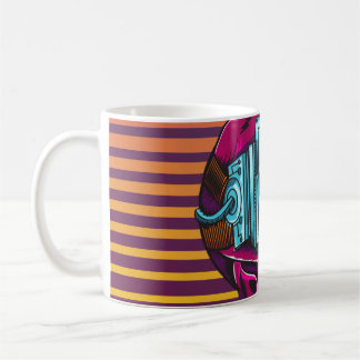 Cyber Skull Virtual Reality Cyberpunk-Diskette  Kaffeetasse