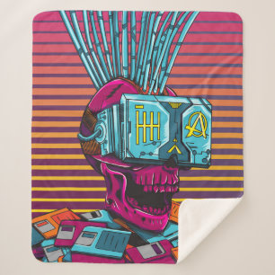 Cyber Skull Virtual Reality Cyberpunk-Diskette Sherpadecke