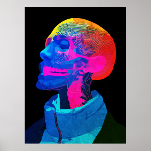 Cyber Skull – Zukunftsorientierte Anatomie-Kunst Poster
