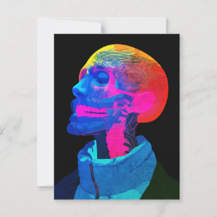 Cyber Skull – Zukunftsorientierte Anatomie-Kunst Postkarte