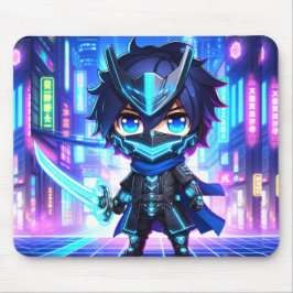 Cyber Slash - Chibi Ninja Battle Mousepad