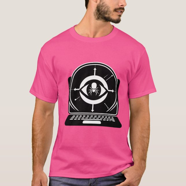 "Cyber Spy Vision: Moderne Tech Art" T-Shirt (Vorderseite)