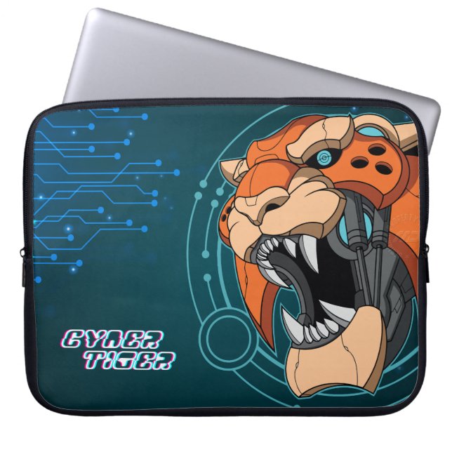 Cyber Tiger | 15" Laptop-Siebtasche Laptopschutzhülle (Vorderseite)
