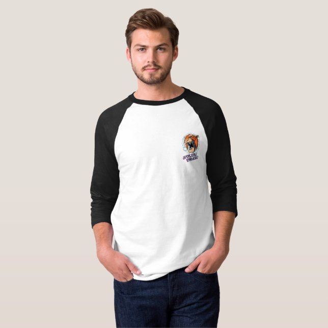 Cyber Tiger | Herren-3/4-Sieb-Raglan T-Shirt (Vorne ganz)