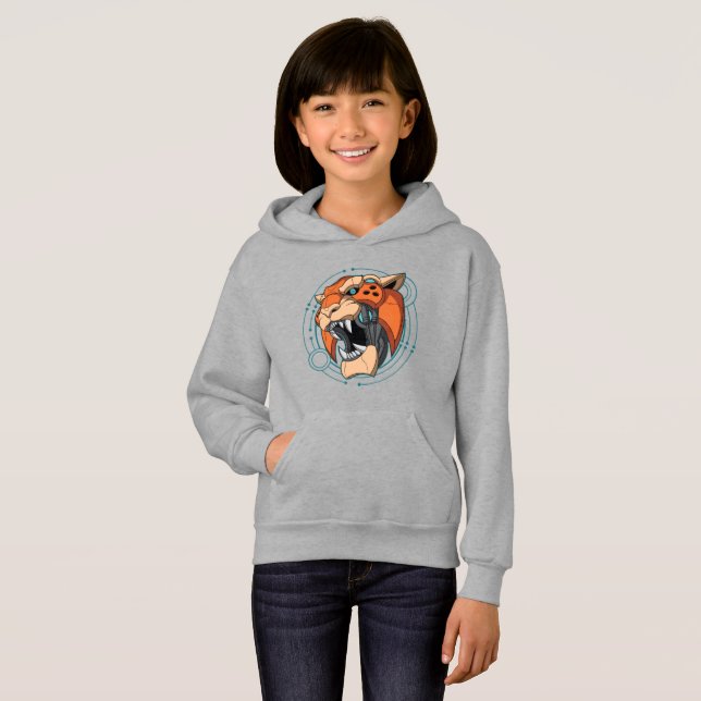 Cyber Tiger | Kinder Hoodie (Vorne ganz)