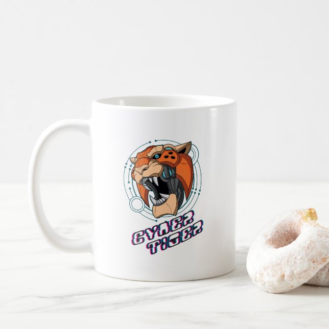 Cyber Tiger | Klassische Tasse #11 (Mit Donut)