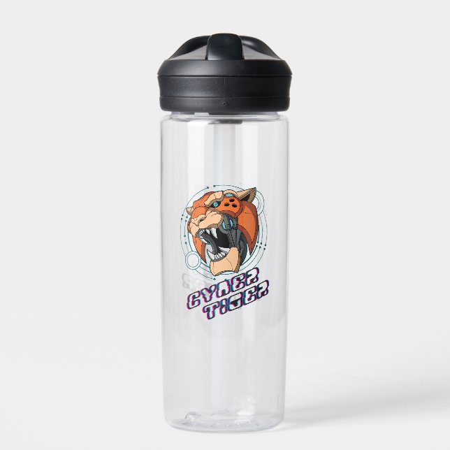 Cyber Tiger | Trinkflasche (Vorderseite)