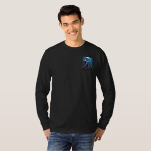 Cyber-Tintenfisch-Männer-schwarzes-langarm-T-Shirt T-Shirt