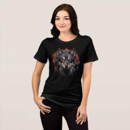 Cyber Tribal Wolf – Dark Tech Spirit Art Tri-Blend Shirt