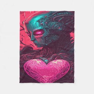 "Cyber Valentine" Design der Cybernetischen Frau Fleecedecke
