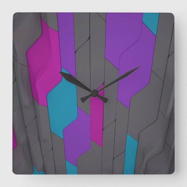 Cyber Wall Square Wall Clock Quadratische Wanduhr (Vorderseite)