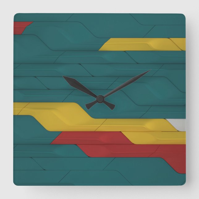 Cyber Wall Square Wall Clock Quadratische Wanduhr (Vorderseite)