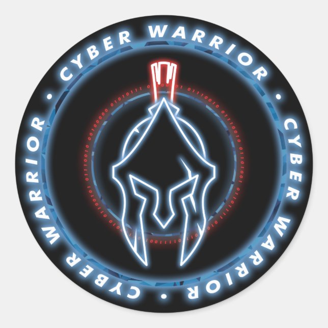 CYBER WARRIOR ABZEICHEN SIEGEL RUNDER AUFKLEBER (Vorderseite)
