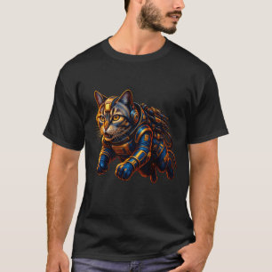 Cyber Warrior Katzen T-Shirt – futuristisches Sci-