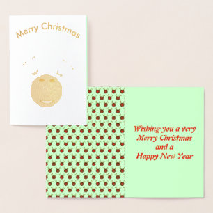 Cyber-Weihnachts-Rentier-Folienkarte Folienkarte
