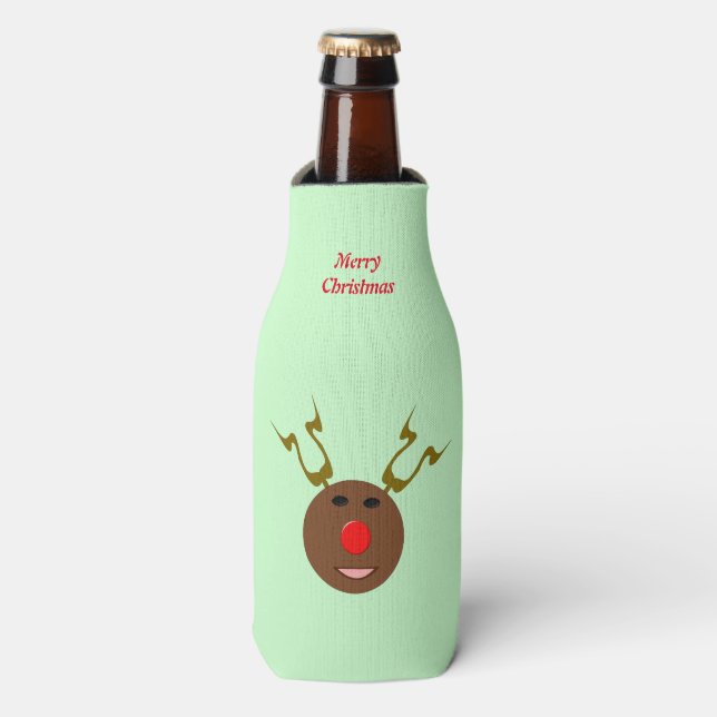 Cyber Weihnachtsmann Custom Bottle Cooler Flaschenkühler (Flaschenvorderseite)