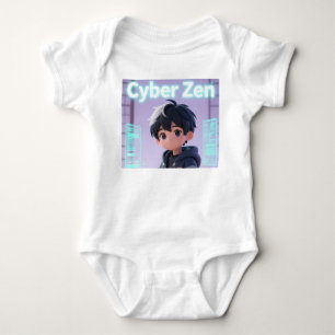 Cyber Zen 3D Anime-Junge Futuristischer Baby-Body Baby Strampler