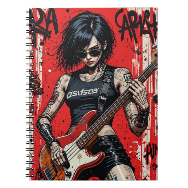CyberBass Rebellion Spiralheft Notizblock (Vorderseite)