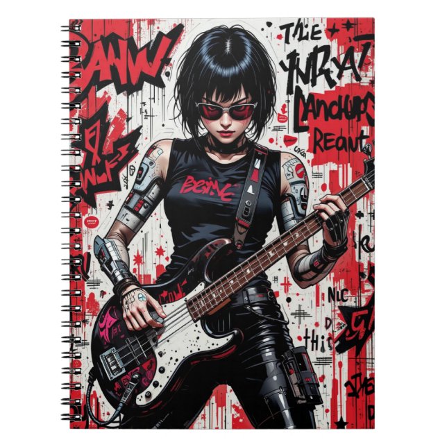 CyberBass Rebellion Spiralheft Notizblock (Vorderseite)