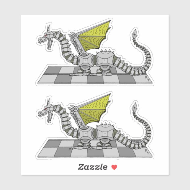 Cyberdrache Aufkleber (Blatt)