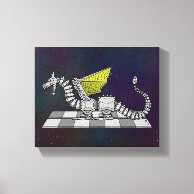 Cyberdrache Leinwanddruck (Vorderseite)