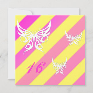 Cybergoth Butterflies Sweet 16 Birthday Invites Einladung