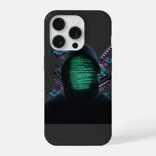 Cybernetic Tech Fusion - Neon Katana und CPU-Schal iPhone 15 Pro Hülle