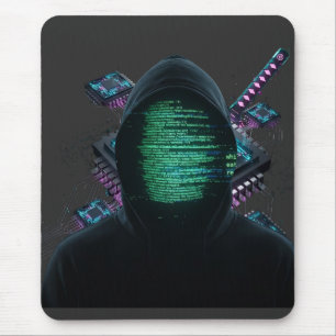 Cybernetische Tech-Fusion - Neon-Katana und CPU-Sc Mousepad