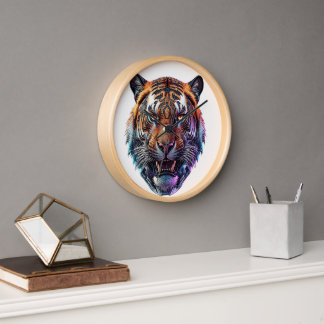 Cybernetisches Bio-Mechanisches Tiger-Porträt Uhr