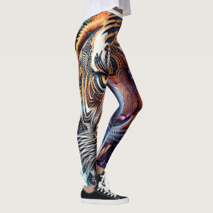 Cybernetisches bio-mechanisches Tigerporträt Leggings