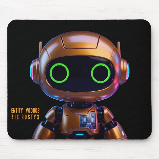 Cyberpunk-AI-Roboter-Mauspad #00003 | AIC Rustyx Mousepad (Vorne)