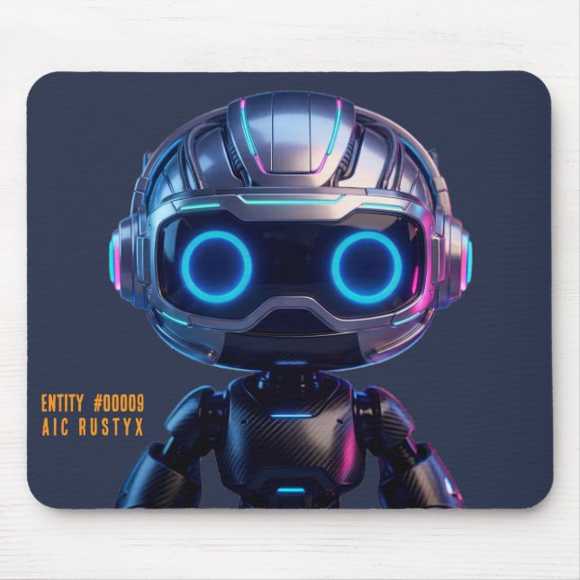 Cyberpunk-AI-Roboter-Mauspad #00009 | AIC Rustyx Mousepad (Vorne)