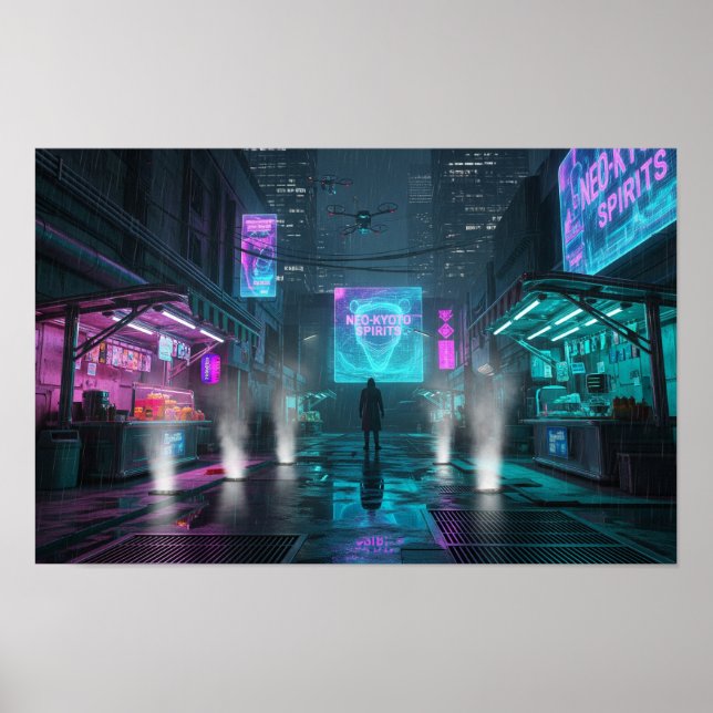 Cyberpunk Alleyway Poster (Vorne)