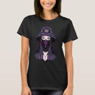 Cyberpunk-Anime-Mädchen Neon-Vektor-Kunst T-Shirt