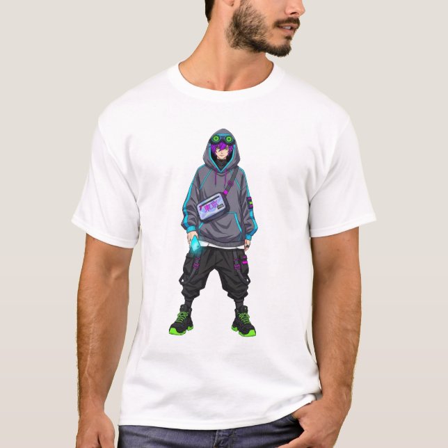 Cyberpunk Anime Streetwear Tokyo Drip T-Shirt (Vorderseite)