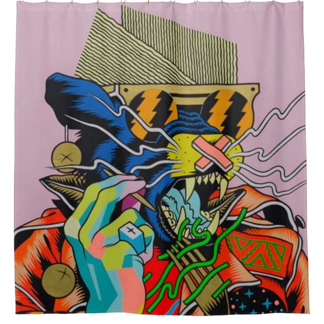 Cyberpunk, Animes, Manga, Säure, Cyber, Kunst, Duschvorhang (Vorderseite)