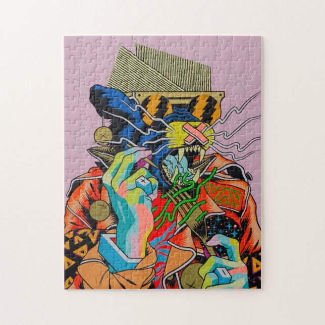 Cyberpunk, Animes, Manga, Säure, Cyber, Kunst, Puzzle (Vertikal)