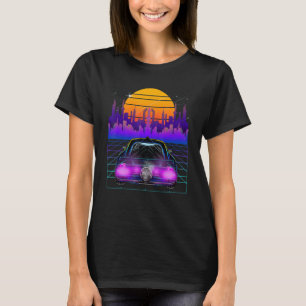 Cyberpunk-Autodampf-Wellen-Ästhetik-Outrun-Retro-S T-Shirt