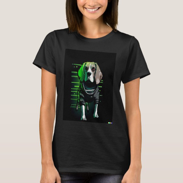 CyberPunk Beagle T-Shirt (Vorderseite)