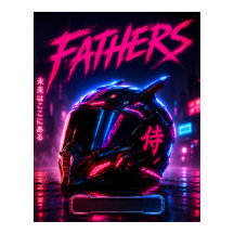 Cyberpunk-Biker-Vater-Poster-Druck