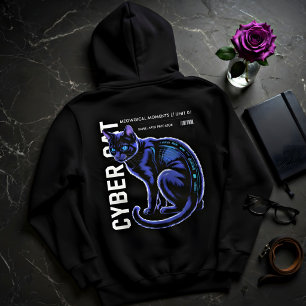 Cyberpunk Black Cat T-Shirt – Leuchtendes Geschenk Hoodie