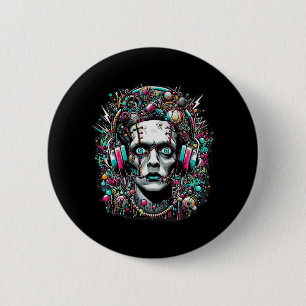 Cyberpunk-Braut des Frankenstein  Button