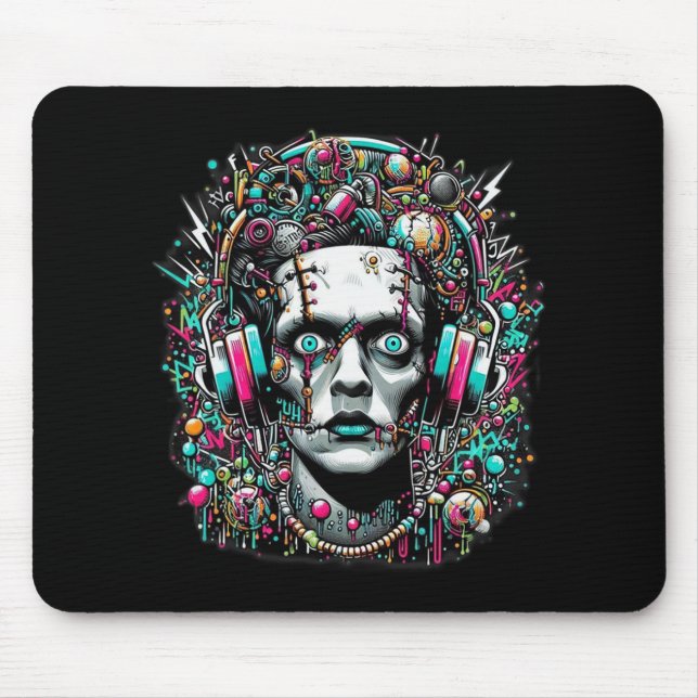 Cyberpunk-Braut Frankensteins Mousepad (Vorne)